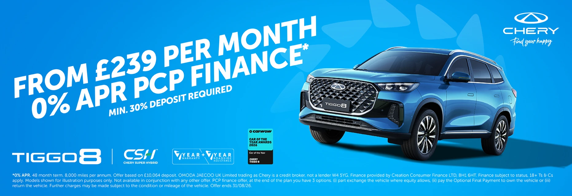 Tiggo 8 0% APR
