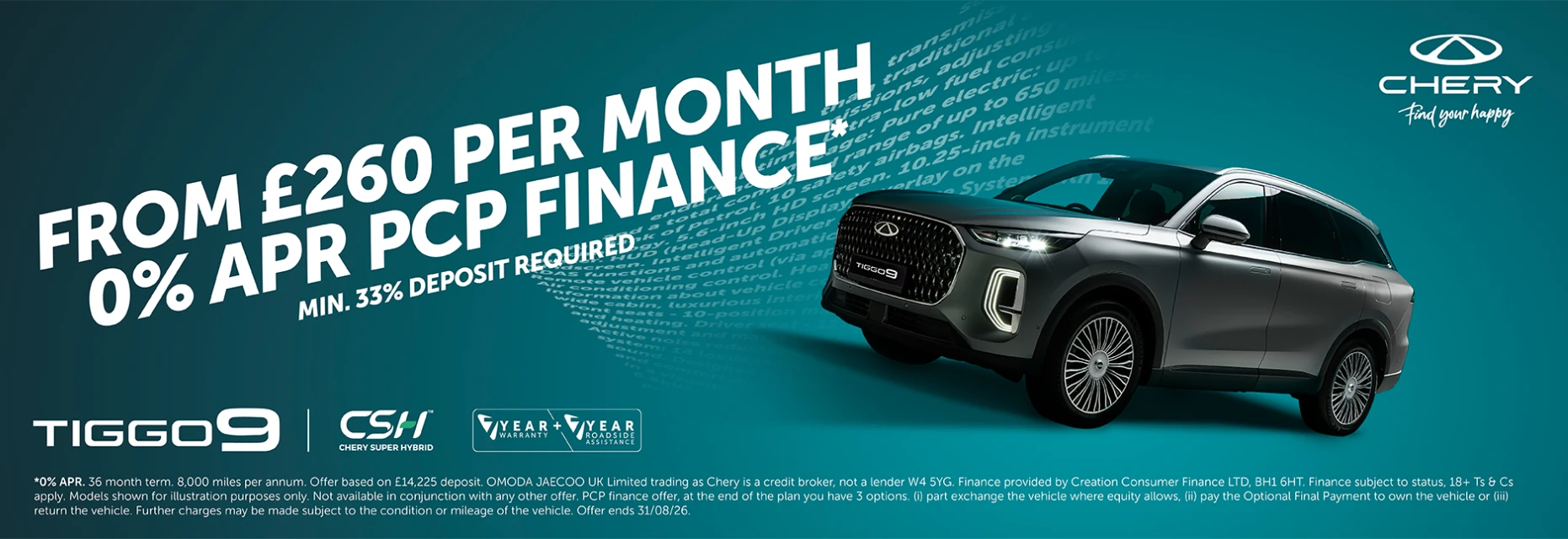 Tiggo 9 0% APR