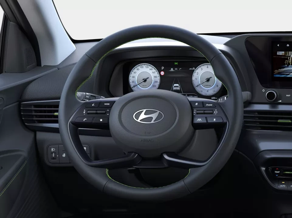 Sporty steering wheel with digital cluster display